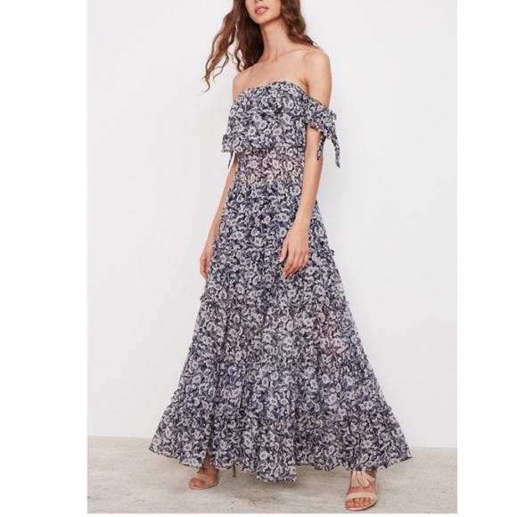 Misa Los Angeles Dresses & Skirts - MISA LOS ANGELES Flowy Off the Shoulder Smocked Tiered Maxi Dress Floral US S